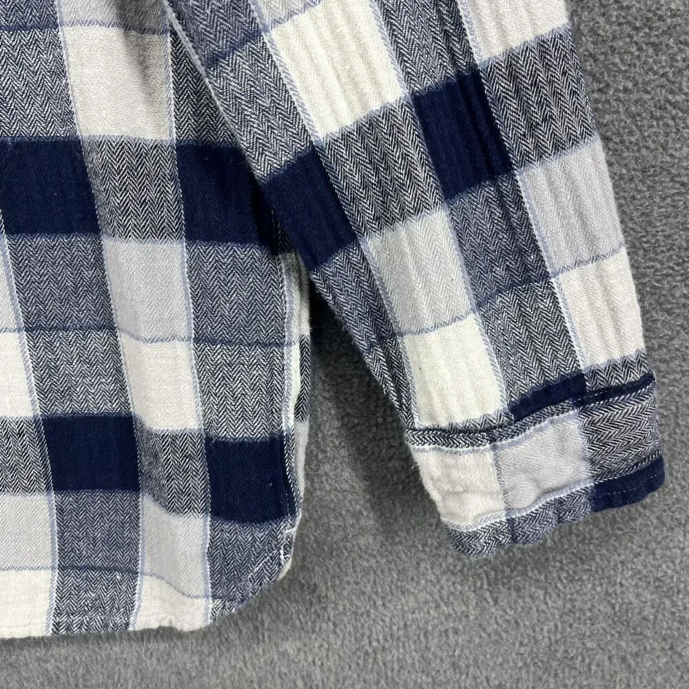 Levi's Shirt Mens Large Blue Plaid Flannel Relaxed Long Sleeve Button‎ Down